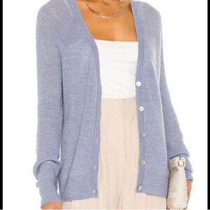 Revolve Weekend Stories Simone blue knit button front cardigan sweater top